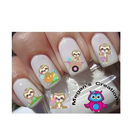 Happy Spring Sloths Nail Art Decals