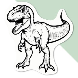 4 x Small 50mm 'Tyrannosaurus Rex Dinosaur' Permanent Sticker Decals for Cars/Windows/Bins/Walls etc (DW00106700)