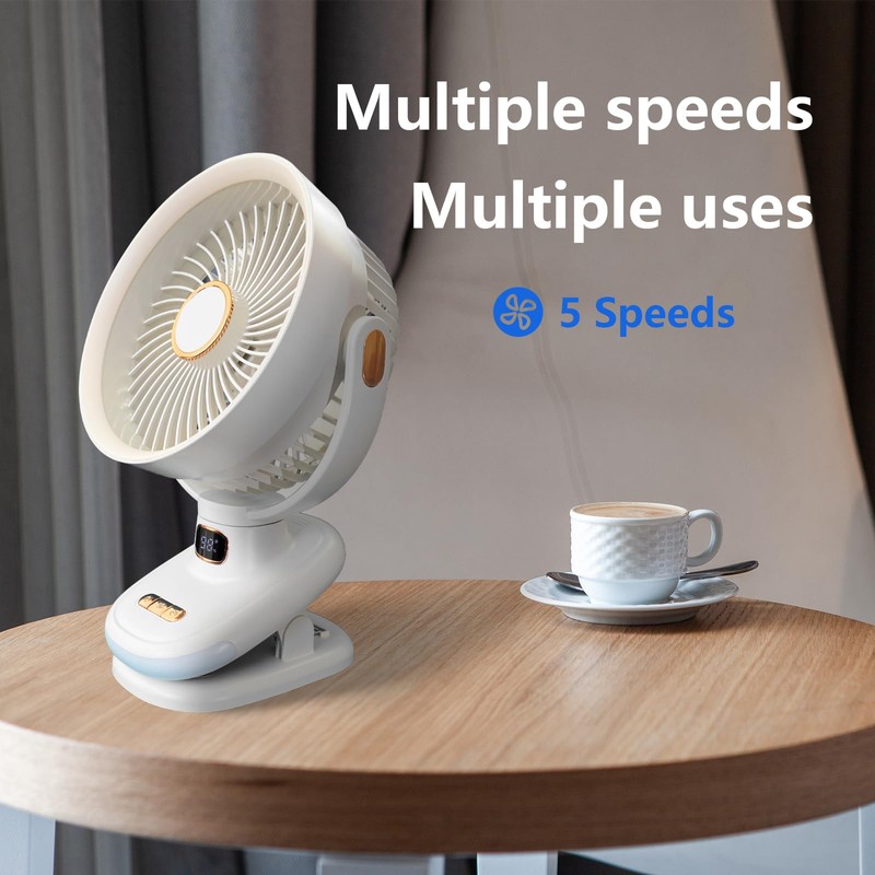 Desk Power Fan Quiet Operation Cooling, 90° Variable Tilt, 5