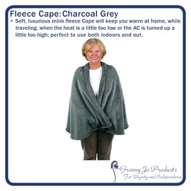Granny Jo Products womens Granny Jo Products Cape. Grey, Large/X-large Fleece Jacket, Charcoal Grey, Large-X-Large US
