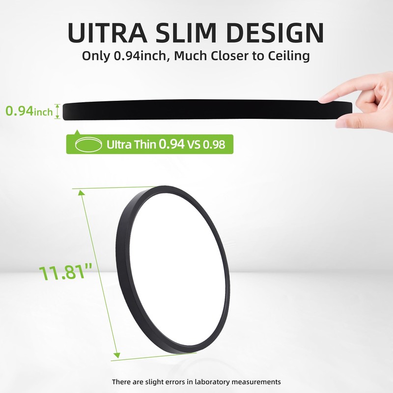 hykolity 12 Inch Selectable CCT LED Round Flat Panel Light,