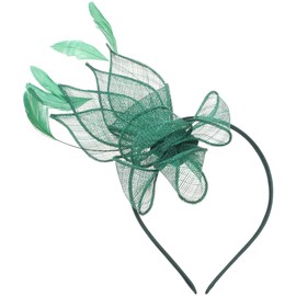 Lurrose Fascinator Headband, Green Fascinators Hat Ribbons on a Headband and a Clip Tea Party Headwear for Women Wedding