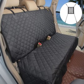 Bark Lover Deluxe More Durable Waterproof Backseat Protector, High Heat Resistant and Nonslip Back Seat Cover for Dogs Kids, Universal Size Fits Cars, Trucks, SUVs