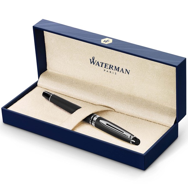 Waterman Expert Fountain Pen, Matte Black with Chrome Trim, Fine