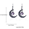Goth Black Moon Earrings for Women,Gothic Black Red Purple Crystal