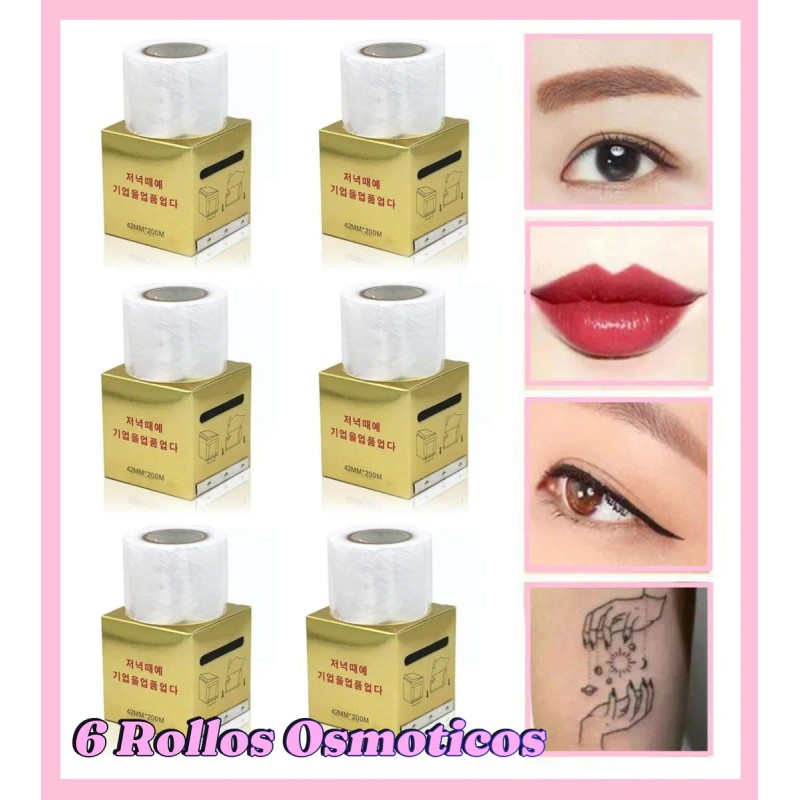6 Pieza Rollo Papel Osmótico Microblading Micropigmentación Trasparente C 4.2