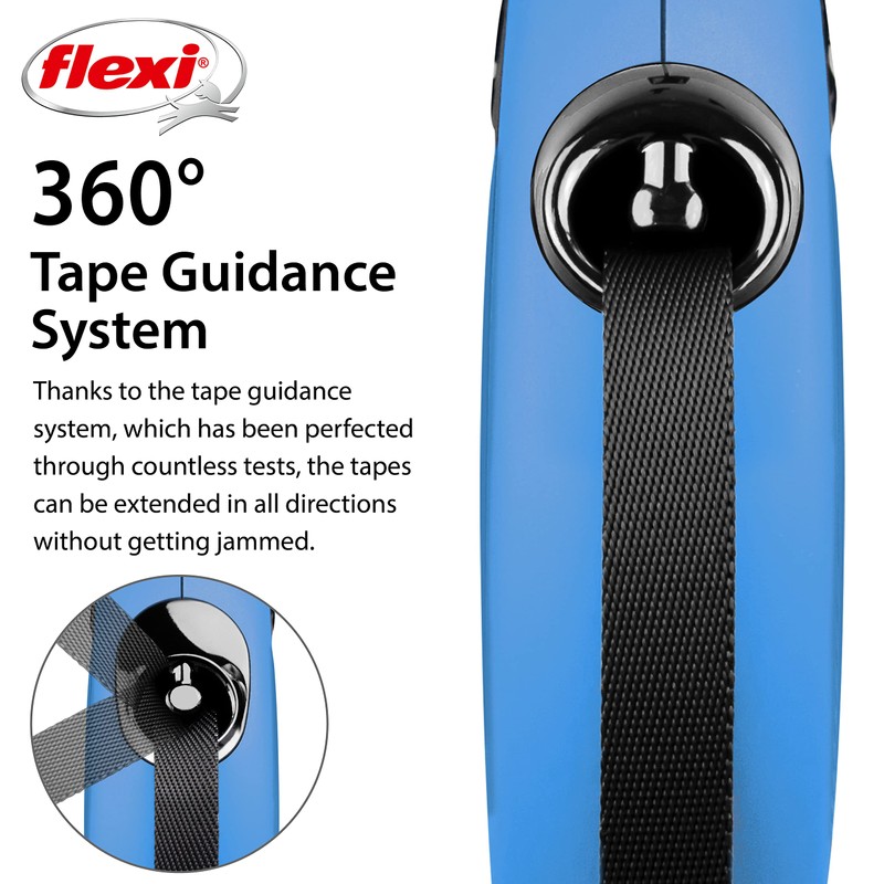 Flexi New Classic Tape Blue Large 8m Retractable Dog Leash/Lead