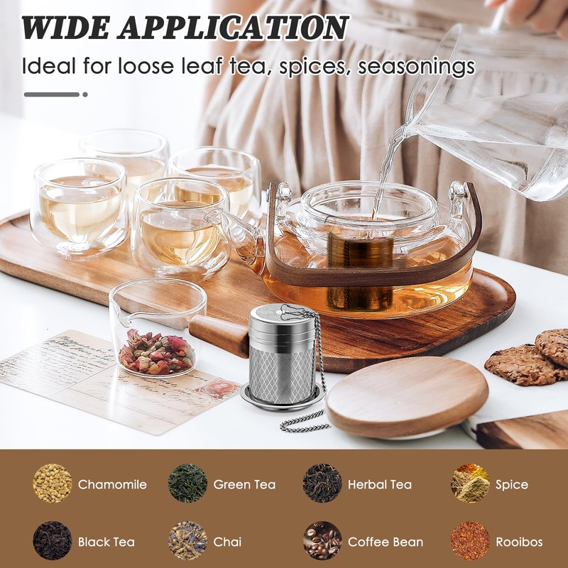 Yoassi Tea Infusers for Loose Tea, 2 Pack Extra Fine