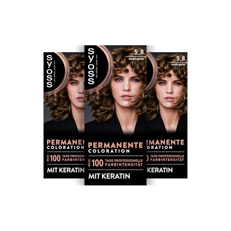 SYOSS Coloration 5_8 Hazelnut (115 ml), Permanent Colouration with Keratin