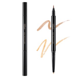 Visee Wide Trick Double Liner 01 Nuance Brown & Beige, 0.02 oz (0.4 g), Double Liner, Teardrop Bag Liner, Teardrop Bag Concealer, 2-in-1, Shadow Color, 3D Feeling