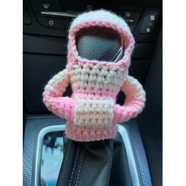 Hosootan Gear Shift Crochet Hoodie Cover,Universal Car Shift Knob Hoodie,Mini Automotive Interior Cute Gadgets,Crochet Car Accessories and Decorations ﻿ (A,Rainbow)