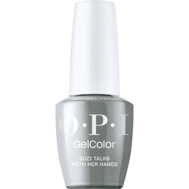 OPI GelColor Suzi Talks with Her Hands | Opaque Muted Gray Crème UV Cure Gel Nail Polish | Vegan & HEMA Free, Long Lasting, High Shine