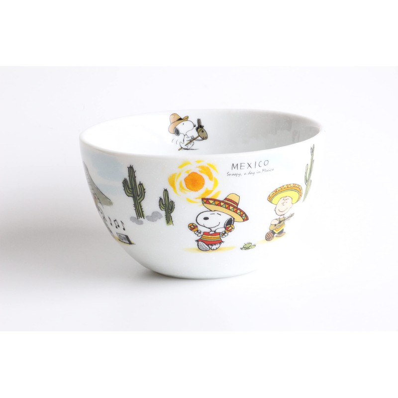 Simizu Pottery German Mexican Snoopy Bowl, Set of 2