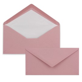 NEUSER PAPIER 25 x DIN Long Envelopes – Antique Pink with White Silk Lining – 11 x 22 cm – 110 g/m² – Ideal for Invitations, Christmas Cards, Greeting Cards from the Farbenfroh Series