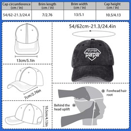Dad Grandpa Gift Birthday, Super Dad Grandpa Cap Gift Ideas for Best Dad Grandpa Son Daughter Gifts for Christmas Birthday 40 50 60 70 80 Man, gray