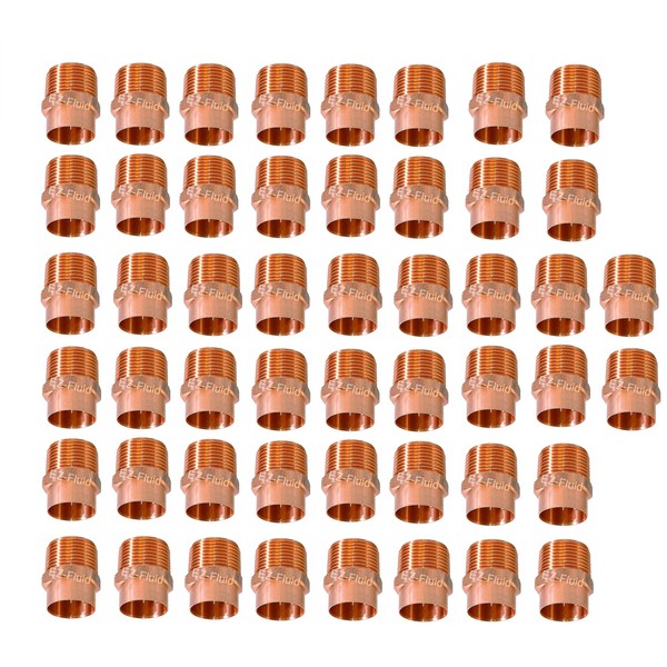 EZ-FLUID Plumbing (50-Pcs) 1/2" C X MIP LF Copper Male