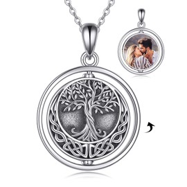Tree of Life Necklace 925 Sterling Silver Tree of Life Locket Necklace that Holds Picture Family Tree Jewelry Birthday Gifts for Women Men, not known