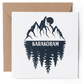 1 x Greeting Card - Karakoram Mountains Range Forest - Blank Birthday Celebration Anniversary #61000