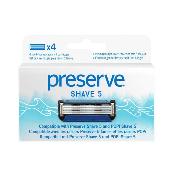 Preserve POPi Shave 5 Razor Replacement Blades - 4 Replacement Blades