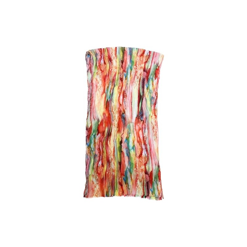 Jeamis Rainbow Silk Loop Colour Gradient Spring Round Scarf Rainbow