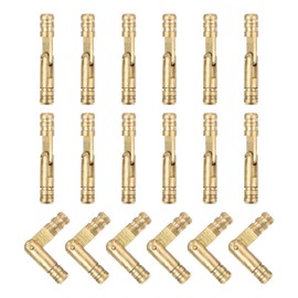 sourcing map 18Pcs Invisible Brass Barrel Hinge, 25x4mm Concealed Hinges, Folding Support Cylindrical Hidden Barrel Hinges for DIY Keepsake Box Cabinet Door Barrel Hinges