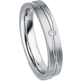 Kolibri Rings Wedding Rings Engagement Rings Silver 925 Zirconia Stone Set – Engraving and Case, Silver, Cubic Zirconia