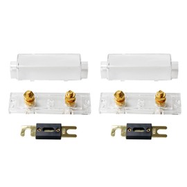 RED WOLF 150Amp Car Radio Audio ANL Fuse Block Holder Fusible Distribution Block 0/2/4 Gauge In Out for Trolling Motor ATV Trailer Inverters and Video System 2 PCS, Gold Plated