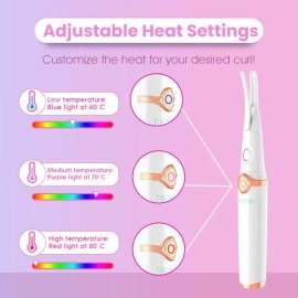 RIKI Heated Eyelash Curler with Adjustable Temperature – Precision Curling Tool for Long-Lasting Lift & Volume