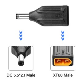 SinLoon 2 Pack XT60 to DC5521 Adapter XT60 to DC 5.5mm X 2.1mm Wireless for TS100 Soldering Iron, FPV Monitor Power,Drone (XT60 Male to DC Male)