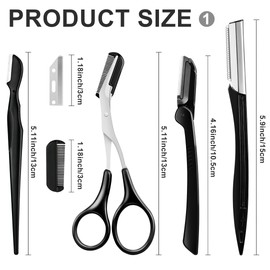 12Pcs Eyebrow Kit Eyebrow Trimming Set Eyebrow Grooming Kit with Eyebrow Razor, Eyebrow Brush Scissors, Facial Trimmer, Shaver, Tweezers for Women and Men