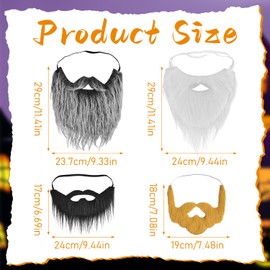 SYLVASS Elastic Band Fake Mustaches & Beard Set-Mixed Colors|Instant Character Transform for Adults Theater-Tested Comfort, Adjustable Fit & No-Itch Fibers|Costume Celebrations & Stage Magic