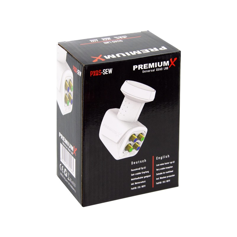 PremiumX Quad LNB Pxqs SE White 0.1 dB Quattro Switch