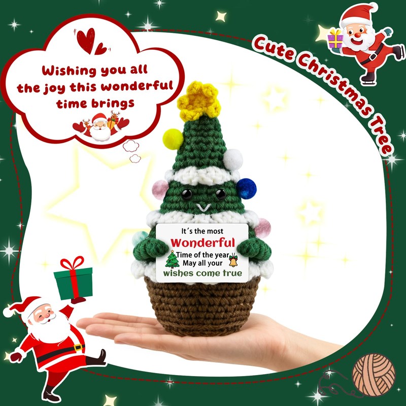 Zetckzilv Christmas Stocking Stuffers Funny Handmade Crochet Christmas Tree
