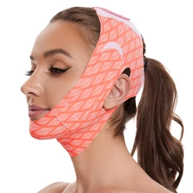 Reusable Double Chin Reducer Strap V Line Lifting Mask Sleeping Jawline, Comfortable Face Slimming Strap for Women, Breathable Face Lifting Tape Facial Slimmer Shape for Tightening Skin, Jaw Exerciser
