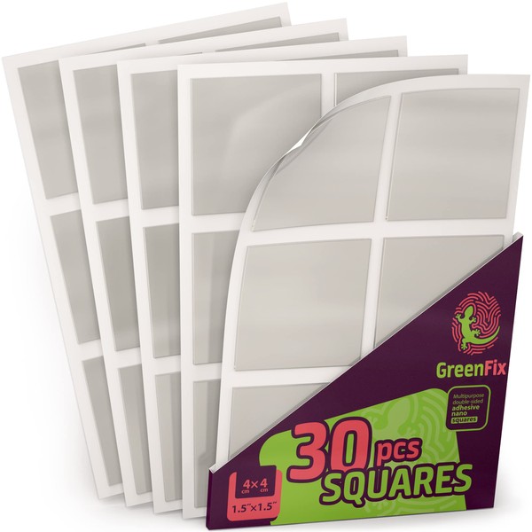 GreenFix Large Double Sided Mounting Squares 30PCs - Clear Poster