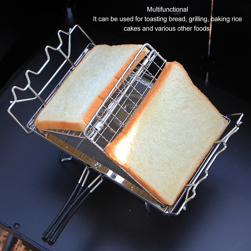 Camp Stove Toaster Stainless Steel Foldable Portable Camp Stove Toaster