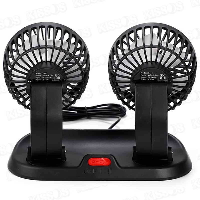 Twin Fan Car USB Circulator 360 Degree Rotation Car 12V