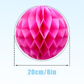Hocansen 8 PCS Paper Honeycomb Balls Decoration 8inch Honeycomb Flower Balls Party Decoration Tissue Pom Poms Ball Hanging Flower Balls for Wedding, BirthdayHome Decor (FWQ/Rose)