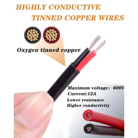 Zmacook 18 Gauge 2 Conductor Electrical Wire - 18 AWG Low Voltage Landscape Lighting Wire, Stranded PVC Cord, Tinned Copper for Automotive, LED Strips, Lamp Lighting, Marine (50FT-15.24M)