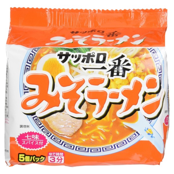 Sanyo Foods Sapporo Ichiban Miso Ramen, Pack of 5