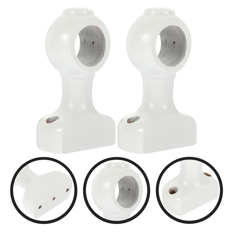 2pcs Heavy Duty Wooden Curtain Rod Brackets Wood Holders for