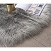Ultra Soft Round Faux Sheepskin Fur Area Rug Grey Circular