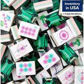 Mahjong  Acrylic Mahjong Tiles 4-layer Engraved American Mahjong Tiles Mag RTS Wonderful OMMColor: Sierra / Dark Orange