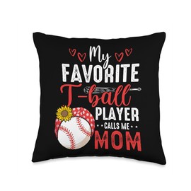 Tball Mom - Baseball Essentials Mama Game Day T-Ball Apparel Throw Pillow