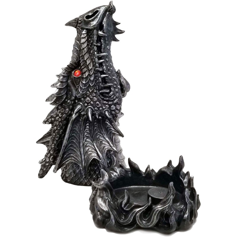 DWK 12-inch Puff Gothic Medieval Mythical Dragon Head Incense Burner