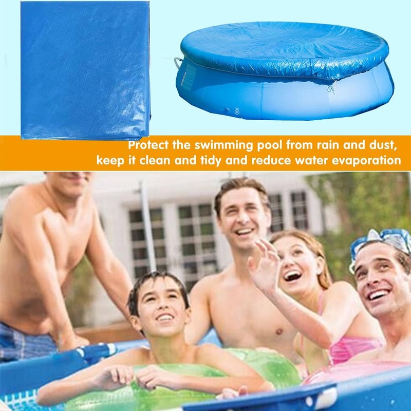 Round Pool Cover Dust Protector for Inflatable Family Pool Waterproof