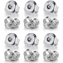 Earring Backs for Studs, Moconar 12PCS 925 Sterling Silver Earring Backs Replacements, Hypoallergenic Earring Backs Secure Ear Locking Pierced Earring Backs for Studs