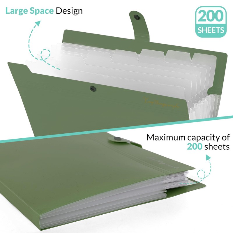 KONVINIT Document Folder A4 Document Bag Coloured Expanding Folder A4