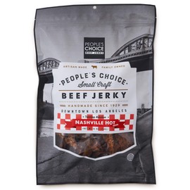 People's Choice Beef Jerky - Tasting Kitchen - Nashville Hot - Pounder of Super Spicy Jerky - Compare to World's Spiciest Heat of Carolina Reaper, Scorpion, Ghost Pepper - 1 Pound, 16 oz - 1 Bag
