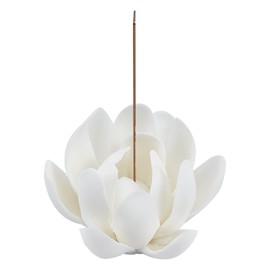 GORGECRAFT White Lotus Incense Holder Ceramic Incense Burner Flower Stick for Yoga Studio Living Room Home Decor(2.1 Inch)